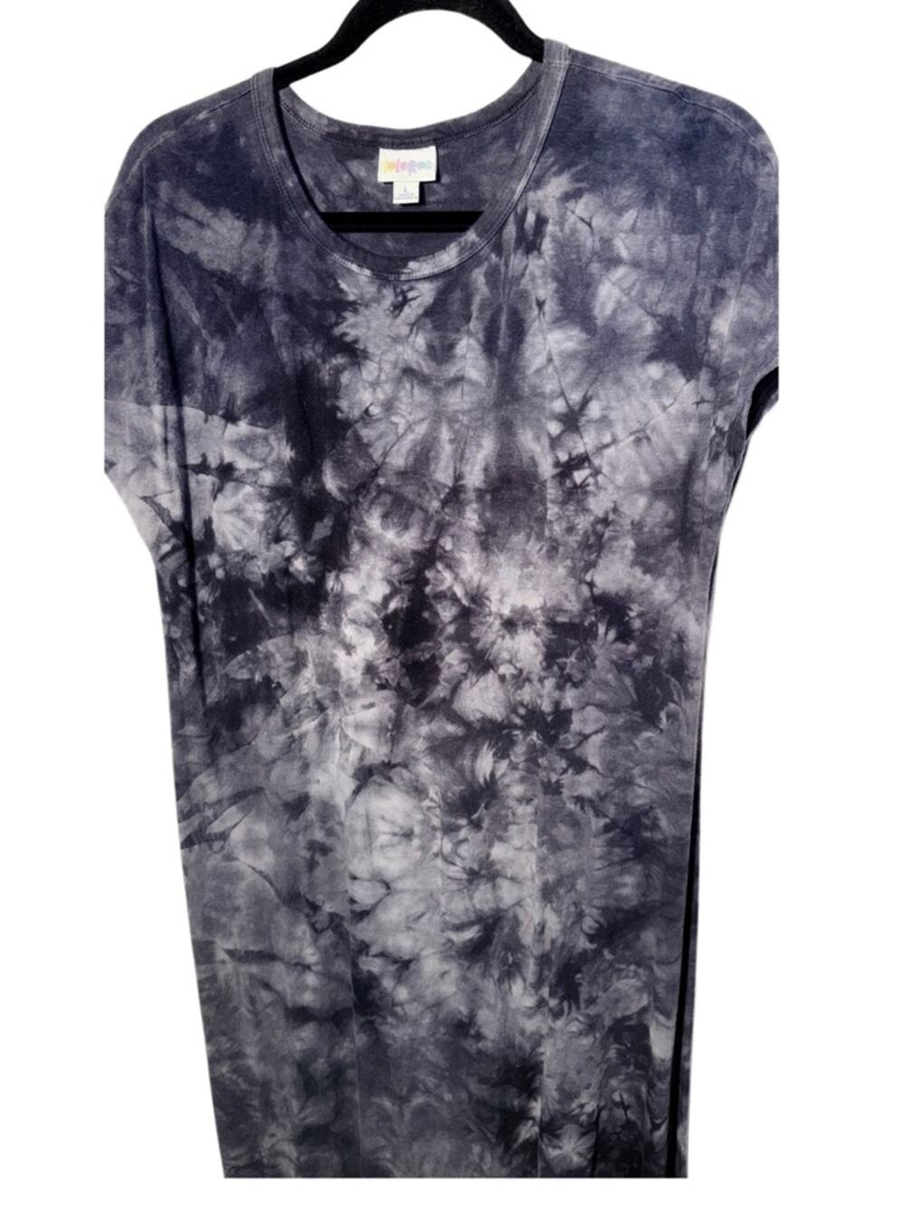 LuLaRoe Gray Tie-Dye Long Maxi Sz Large
